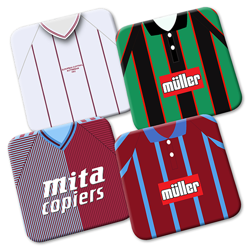 Aston Villa Retro Kit Coasters 4 Pack