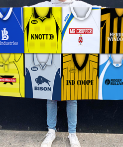 Burton Albion Retro Kit Montage Football Flag High Quality Classic Kits