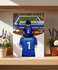 Alternative view of Wimbledon Father & Son At The Match Personalised Stadium Framed Print