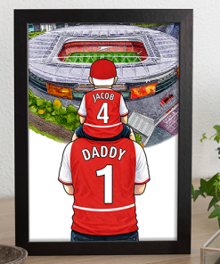 Arsenal Father & Son At The Match Personalised Stadium Framed Print