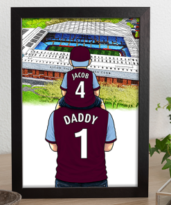 Aston Villa Father & Son At The Match Personalised Stadium Framed Print