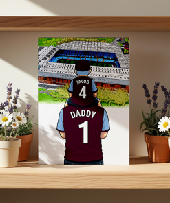 Alternative view of Aston Villa Father & Son At The Match Personalised Stadium Framed Print