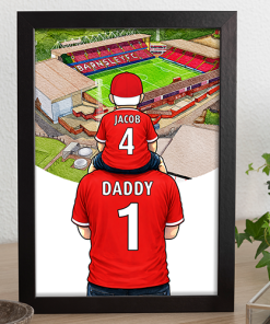 Barnsley Father & Son At The Match Personalised Stadium Framed Print