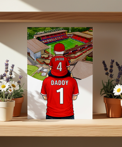 Alternative view of Barnsley Father & Son At The Match Personalised Stadium Framed Print