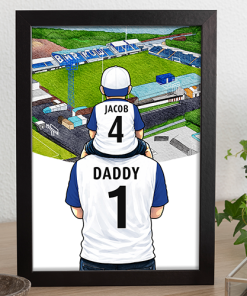 Barrow Father & Son At The Match Personalised Stadium Framed Print