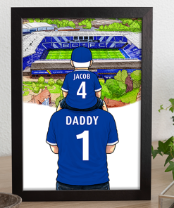 Birmingham City Father & Son At The Match Personalised Stadium Framed Print