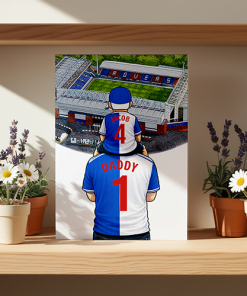 Alternative view of Blackburn Rovers Father & Son At The Match Personalised Stadium Framed Print