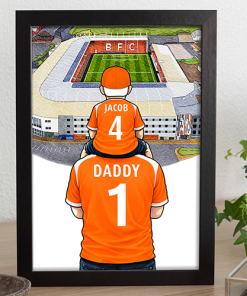 Blackpool Father & Son At The Match Personalised Stadium Framed Print