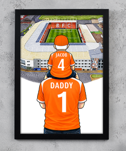 Alternative view of Blackpool Father & Son At The Match Personalised Stadium Framed Print