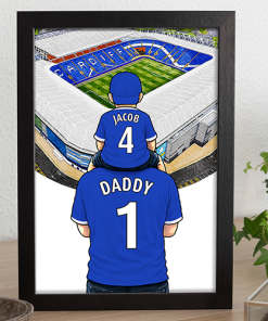 Cardiff City Father & Son At The Match Personalised Stadium Framed Print