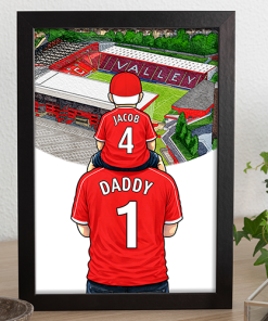 Charlton Athletic Father & Son At The Match Personalised Stadium Framed Print