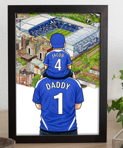 Chelsea Father & Son At The Match Personalised Stadium Framed Print