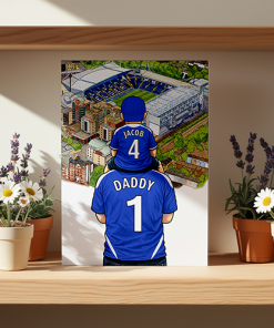 Alternative view of Chelsea Father & Son At The Match Personalised Stadium Framed Print
