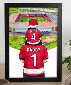 Doncaster Rovers Father & Son At The Match Personalised Stadium Framed Print