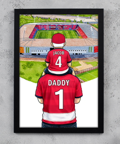 Alternative view of Doncaster Rovers Father & Son At The Match Personalised Stadium Framed Print