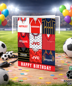 Aberdeen Happy Birthday Greeting Card Retro Shirt Montage Classic Kits