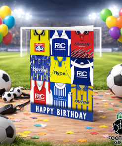 Birmingham City Happy Birthday Greeting Card Retro Shirt Montage Classic Kits