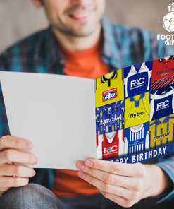 Alternative view of Birmingham City Happy Birthday Greeting Card Retro Shirt Montage Classic Kits