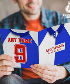 Blackburn Rovers Home Shirt 1995 Greeting Card Classic Kits Name & Number