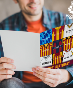 Alternative view of Bradford City Happy Birthday Greeting Card Retro Shirt Montage Classic Kits