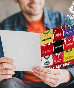 Alternative view of Bristol City Happy Birthday Greeting Card Retro Shirt Montage Classic Kits