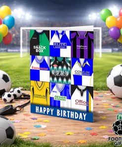 Bristol Rovers Happy Birthday Greeting Card Retro Shirt Montage Classic Kits