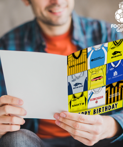 Alternative view of Burton Albion Happy Birthday Greeting Card Retro Shirt Montage Classic Kits