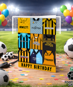 Cambridge United Happy Birthday Greeting Card Retro Shirt Montage Classic Kits