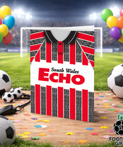 Alternative view of Cardiff City Away Shirt 1993 Greeting Card Classic Kits Name & Number