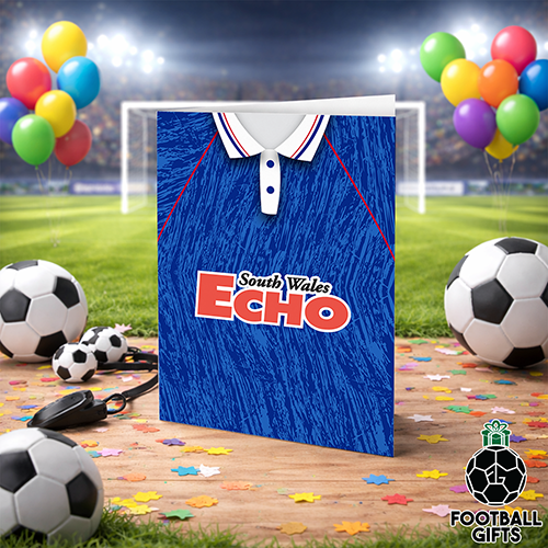 Cardiff City Home Shirt 1992 Greeting Card Classic Kits Name & Number - Image 2