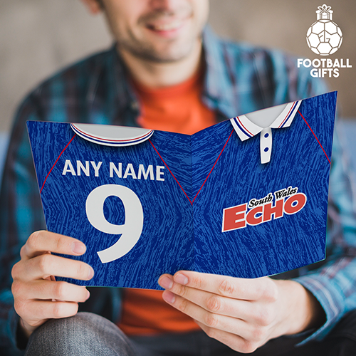 Cardiff City Home Shirt 1992 Greeting Card Classic Kits Name & Number