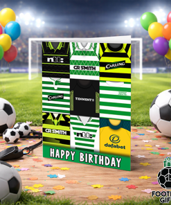 Celtic Happy Birthday Greeting Card Retro Shirt Montage Classic Kits