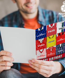 Alternative view of Charlton Athletic Happy Birthday Greeting Card Retro Shirt Montage Classic Kits