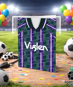 Alternative view of Charlton Athletic Away 1995 Third Shirt Greeting Card Classic Kits Name & Number