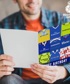 Alternative view of Chelsea Happy Birthday Greeting Card Retro Shirt Montage Classic Kits