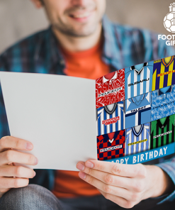 Alternative view of Coventry City Happy Birthday Greeting Card Retro Shirt Montage Classic Kits