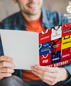 Alternative view of Crawley Town Happy Birthday Greeting Card Retro Shirt Montage Classic Kits