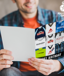 Alternative view of Derby County Happy Birthday Greeting Card Retro Shirt Montage Classic Kits
