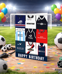 Dundee Happy Birthday Greeting Card Retro Shirt Montage Classic Kits