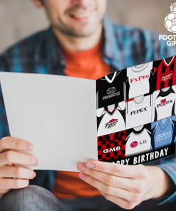 Alternative view of Fulham Happy Birthday Greeting Card Retro Shirt Montage Classic Kits