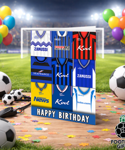 Gillingham Happy Birthday Greeting Card Retro Shirt Montage Classic Kits