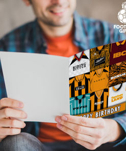 Alternative view of Hull City Happy Birthday Greeting Card Retro Shirt Montage Classic Kits