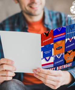Alternative view of Ipswich Town Happy Birthday Greeting Card Retro Shirt Montage Classic Kits