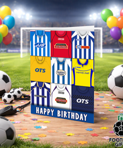 Kilmarnock Happy Birthday Greeting Card Retro Shirt Montage Classic Kits