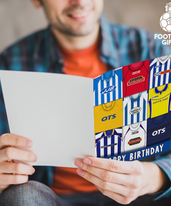 Alternative view of Kilmarnock Happy Birthday Greeting Card Retro Shirt Montage Classic Kits
