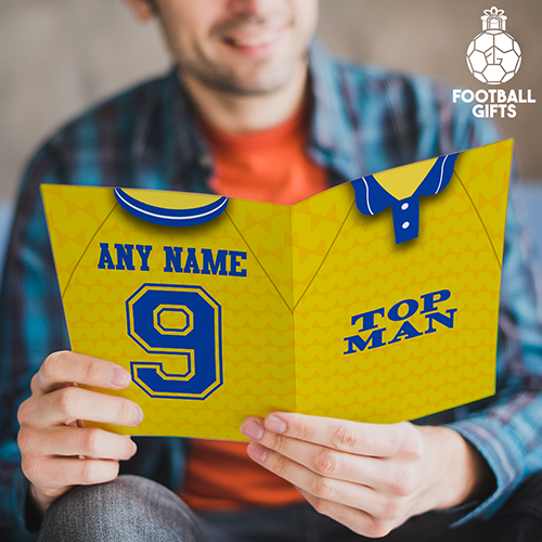 Leeds Utd Away Shirt 1989 Greeting Card Classic Kits Name & Number