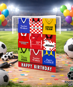 Leyton Orient Happy Birthday Greeting Card Retro Shirt Montage Classic Kits