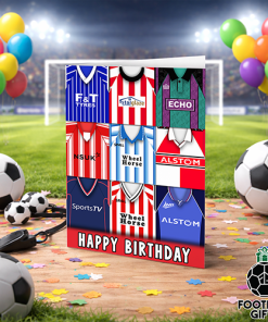 Lincoln City Happy Birthday Greeting Card Retro Shirt Montage Classic Kits