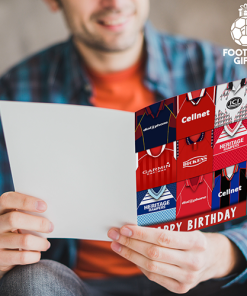 Alternative view of Middlesbrough Happy Birthday Greeting Card Retro Shirt Montage Classic Kits