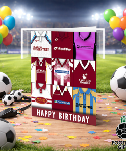 Northampton Town Happy Birthday Greeting Card Retro Shirt Montage Classic Kits